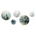 thumbnail image 2 of Designart "Modernist Cityscapes Green And Yellow III" City Art Deco Metal Wall Art Set of 5 Piece, 2 of 5