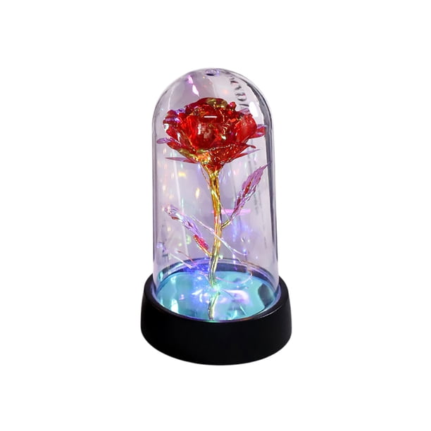Regalos para las Mujeres Regalo de la Rosa Eterna para el Cumpleaños de las Mujeres Regalo para la Madre Rosa Encendida en Cúpula de Vidrio Regalo de la Rosa Eterna para el Día de la Madre Regalo de L