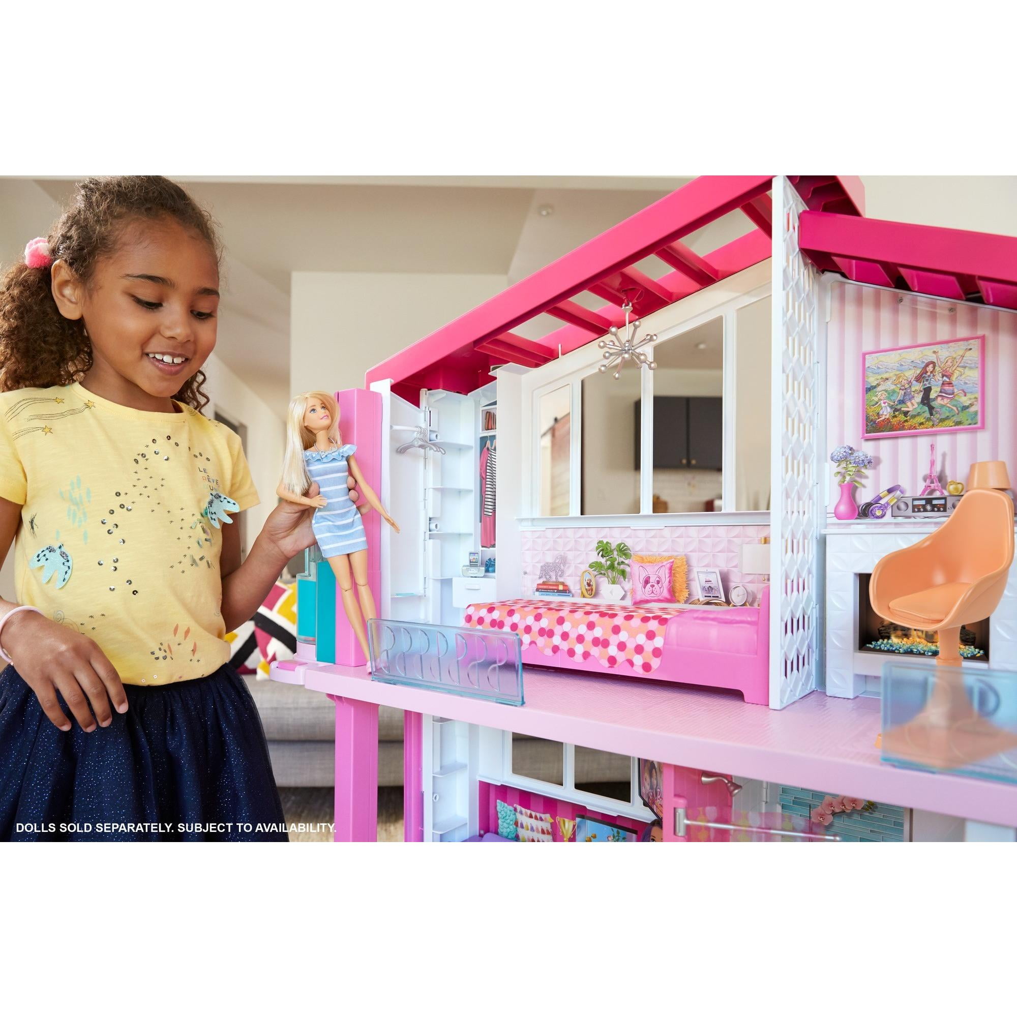 NEW Barbie Dream House Doll House Gift Set with 70 PCS Furniture Summer Home 752074584251 eBay
