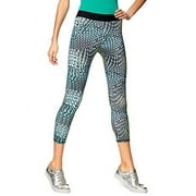 1pc Hue Women's Exposed Waistband Active Capris, Aruba Blue, Small