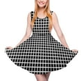thumbnail image 3 of 2024 Check Print Dress High Waist Black And White Plaid Aesthetic Dresses Summer Women Oversize Boho Pattern Skate Dress, 3 of 7