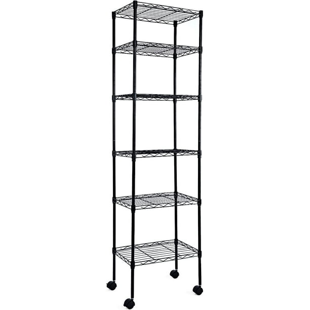 YSSOA Heavy Duty 6Tier Shelving with Wheels Wire Shelving Adjustable