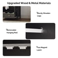thumbnail image 4 of Ktaxon Arched Wardrobe Closet Armoire with Hanging Rod, Modern Drawer & Shelf – Elegant Black Finish Closet with Wood Handles, Farmhouse to Mid-Century Style, 4 of 8
