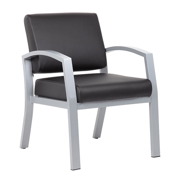Boss Office Product Conrad Antimicrobial Vinyl Reception Chair, Black