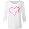 thumbnail image 4 of T-shirt Graphique de Sensibilisation au Cancer pour Femmes, Col Rond, Manches Trois Quarts, Décontracté, Confortable, Tenue Quotidienne, Haut de Festivals, 4 of 4