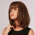 thumbnail image 3 of DOPI Black Wavy Wig for Women with No Bangs, Dark 28 Inches, Synthetic Wig for Daily Women's Fashion Wigs, 3 of 6