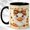 Black, variant on Plaid Bow Duck Coffee Mug, Cute Autumn Mug, Ceramic 11 oz