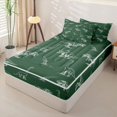 thumbnail image 2 of Homewish Retro Dino Sketch Zipper Queen Comforter Set with Fitted Sheet and 2 Pillowcases,Jungle Wildlife Zipper Bedding Set,Green,Reversible,4pcs, 2 of 8
