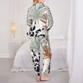thumbnail image 5 of Bingfone Womens Pajama Sets Tropical Leaves Print,Long Sleeve Loungewear Pajamas Set-Xx-Large, 5 of 9