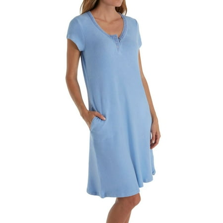 

Women s La Cera 2555 Comfort Short Gown (Blue 2X)
