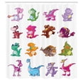 thumbnail image 2 of Ambesonne Colorful Shower Curtain, Dinosaurs Extinction, 69"Wx84"L, Multicolor, 2 of 4