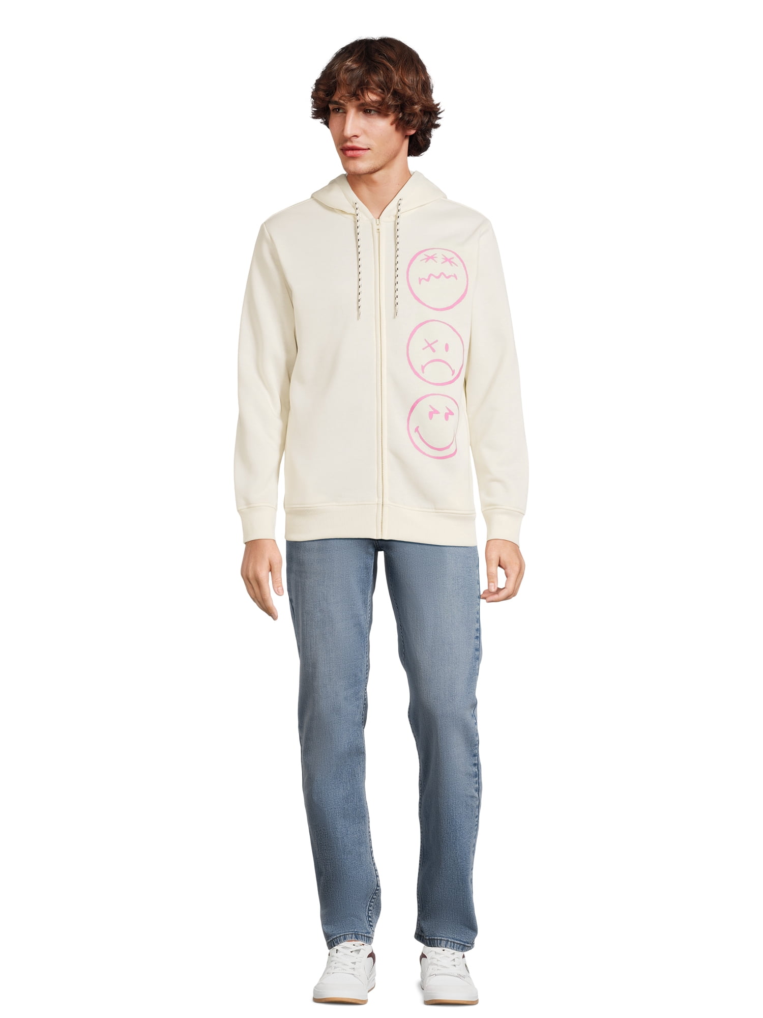 SmileyWorld Men's Graphic Print Hoodie with Long Sleeves, Sizes XS-3XL