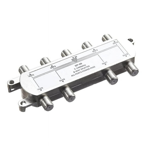 Digital 8 Way Coaxial Cable Splitter 5-2400MHz, RG6 Compatible, Work with Analog/Digital ma395