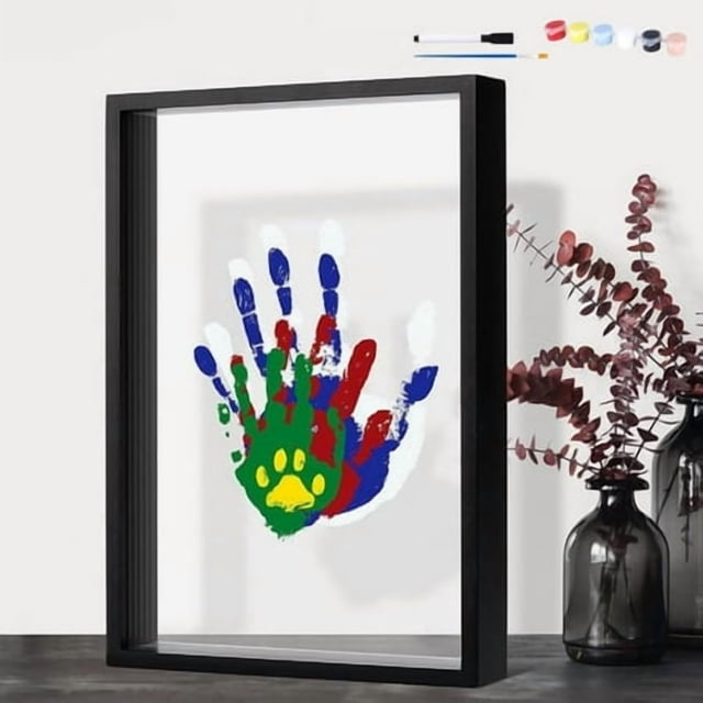 Handprint Frame Hand Casting Kit DIY Craft Keepsake Family Couples Memory Wooden Base Art Project Activity