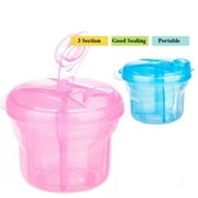 Thaisu Portable Baby Milk Powder Dispenser, 3 Compartments Kids Food Container Storage Bottles Organization