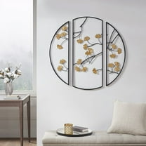 MAYEERTY High Sense Leaves Style 3-Piece Metal Wall Decor Set