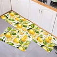 thumbnail image 3 of Kitchen Rugs and Mats,Yellow Lemon Green Leaves 2 Piece Anti Fatigue Area Runner Rug Set Comfort Standing Floor Mat,Summer Fruit Watercolor Plant Non Slip Absorbent Doormats for Laundry/Bathroom, 3 of 6