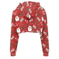 thumbnail image 4 of Renewold Santa Candy Canes Cropped Hoodie Sweatshirts Novelty Christmas Women Long-Sleeve Pullover Vibrant Tracksuit Shirt for Daily Wear Clothing Size M, 4 of 6
