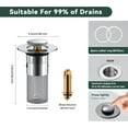 thumbnail image 2 of 2Pcs Bathroom Sink Stopper Hair Catcher, Pop Up Sink Drain Stopper with Removable Stainless Steel Filter Basket Hair Catcher,for US Universal Kitchen Bathroom Basin Sink Stopper Replacement., 2 of 8