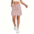 thumbnail image 2 of Cargo Skirts for Women Drawstring Elastic High Waist Mini Skirts Quick Dry Lightweight Causal Skirts with Multi Pockets, XL, 2 of 8