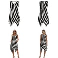 thumbnail image 3 of Xixirimido Zebra Stripe Black Print Hawaii Couple Matching Outfit Men's Hawaiian Shirt and Women's Summer Sleeveless Dress Soft Midi Beach Dresses Matchable Couple Outfits, S, 3 of 7
