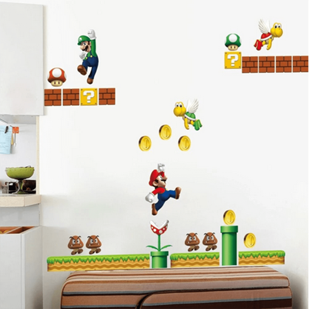 Super Mario Riding Yoshi Decal Wall Sticker Home Decor Mural Art Enfants 
