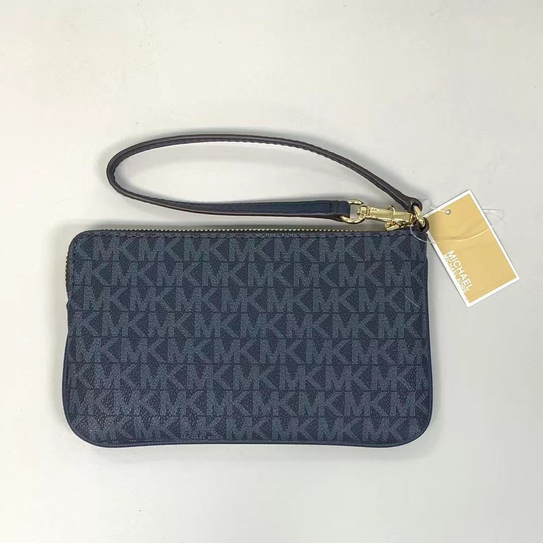 MICHAEL KORS #33169 Navy Blue Canvas Wristlet Wallet – ALL YOUR BLISS