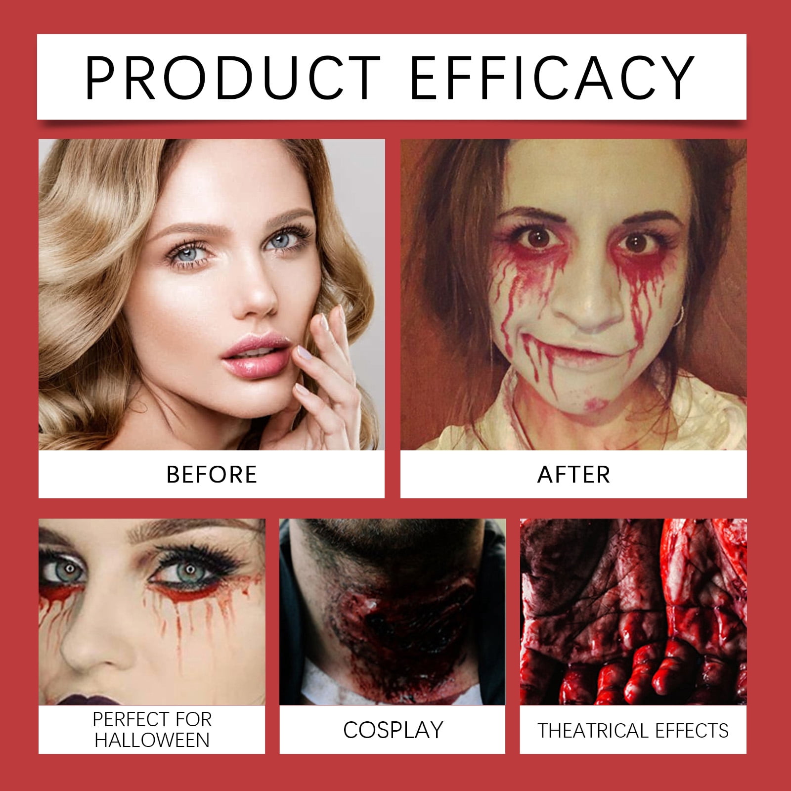Alvantor Halloween Fake Blood Makeup Kit SFX Spray Gel Coagulated for Zombie Vampire Cosplay Party