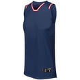 thumbnail image 3 of Holloway Sportswear XS Womens RETRO BASKETBALL SHORTS Navy/Scarlet/White 224377, 3 of 7