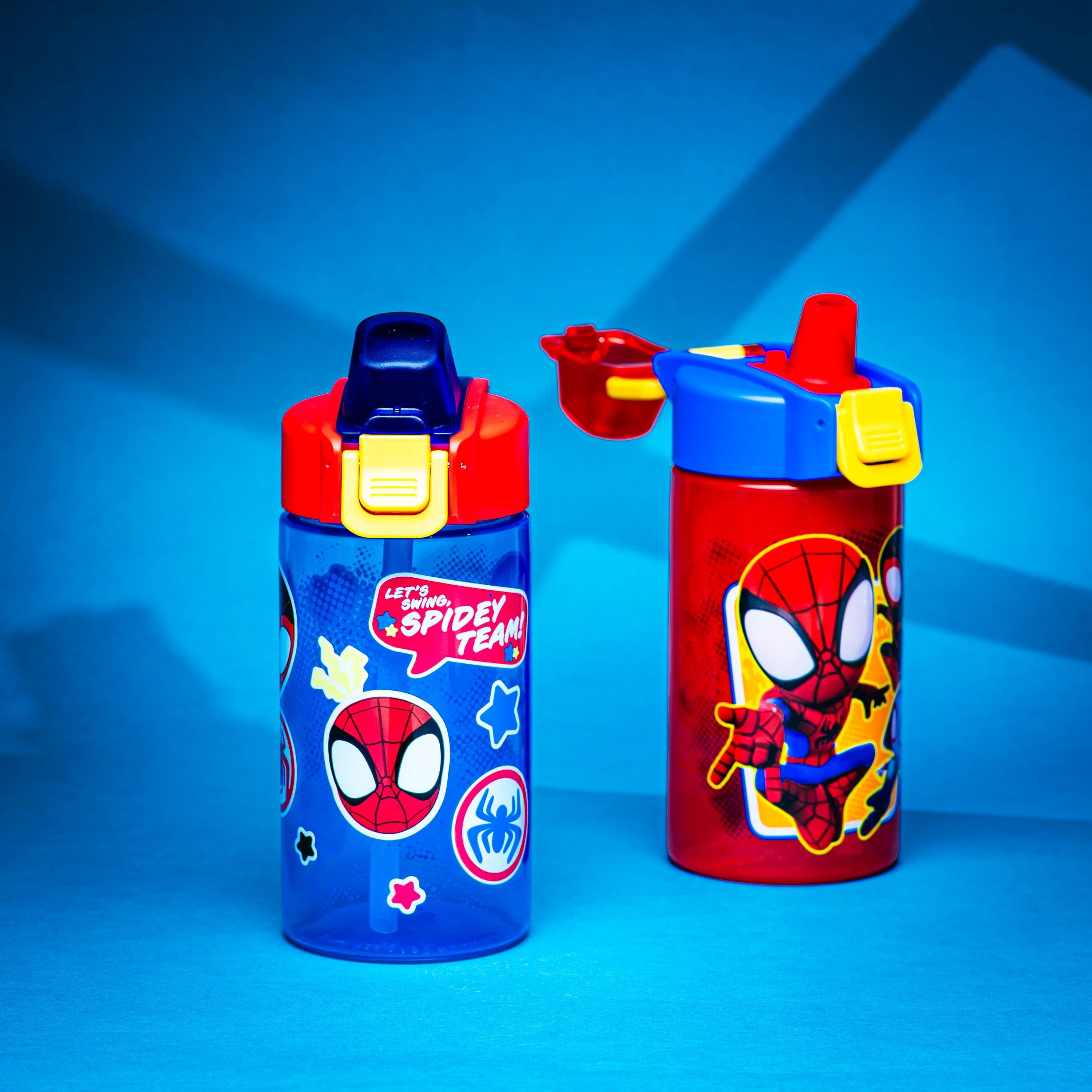 Zak Designs 16oz Spiderman Jubilation Durable Plastic Water Bottle, 2pk.
