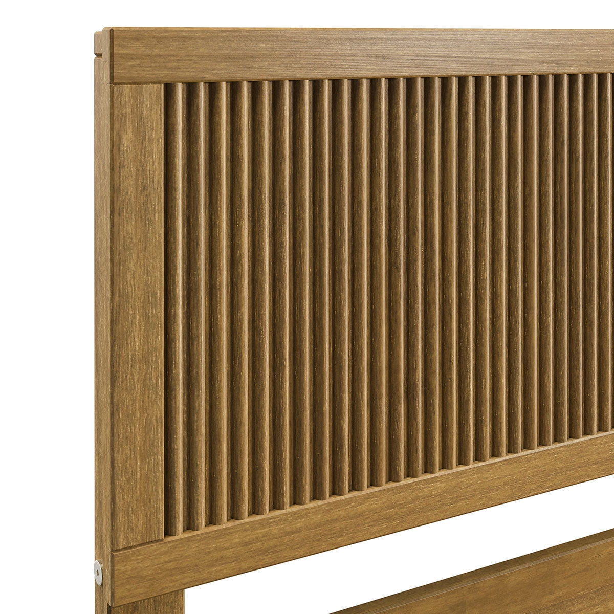 P'kolino Reeded Wood Twin Bed Frame with Headboard- Solid Wood, Natural Oak, for Kids, Teens