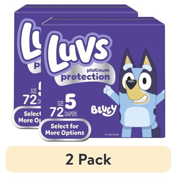 (2 pack) Luvs Platinum Protection Baby Diapers, Size 5 (27+ lbs), 72 Count