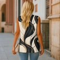 thumbnail image 4 of Psesaysky Geometric Stripes Print Vest Tops for Women V Neck Sleeveless Button Down Blazer Jacket Trendy Waistcoat Top Ladies Business Casual Outfits, Size XL, 4 of 6