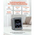 thumbnail image 2 of VEVOR Carbon Dioxide Monitor, CO2 Controller with Temperature and Humidity Display, NDIR Sensor Carbon Dioxide Detector, for Outdoors, Home, Office, Car, Wall-Mounted Use, 2 of 9