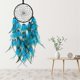 thumbnail image 4 of Atrapasueños de plumas azul claro, decoración para habitación de niña, atrapasueños indio creativo hecho a mano, colgante con cuentas de ratán., 4 of 4