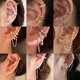thumbnail image 2 of 3 Unids/Set De Pendientes De Aleación De Moda Para Mujer Diamante Mariposa Hueco Joyería Perla Simplicidad, 2 of 4