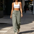 thumbnail image 4 of Oksale Womens Petite Straight Leg Sweatpants with Multi Pockets Soft Cozy Cargo Sweatpants Casual Elastic Waisted Drawstring Jogger Trousers for Daily Wear Gray M, 4 of 10