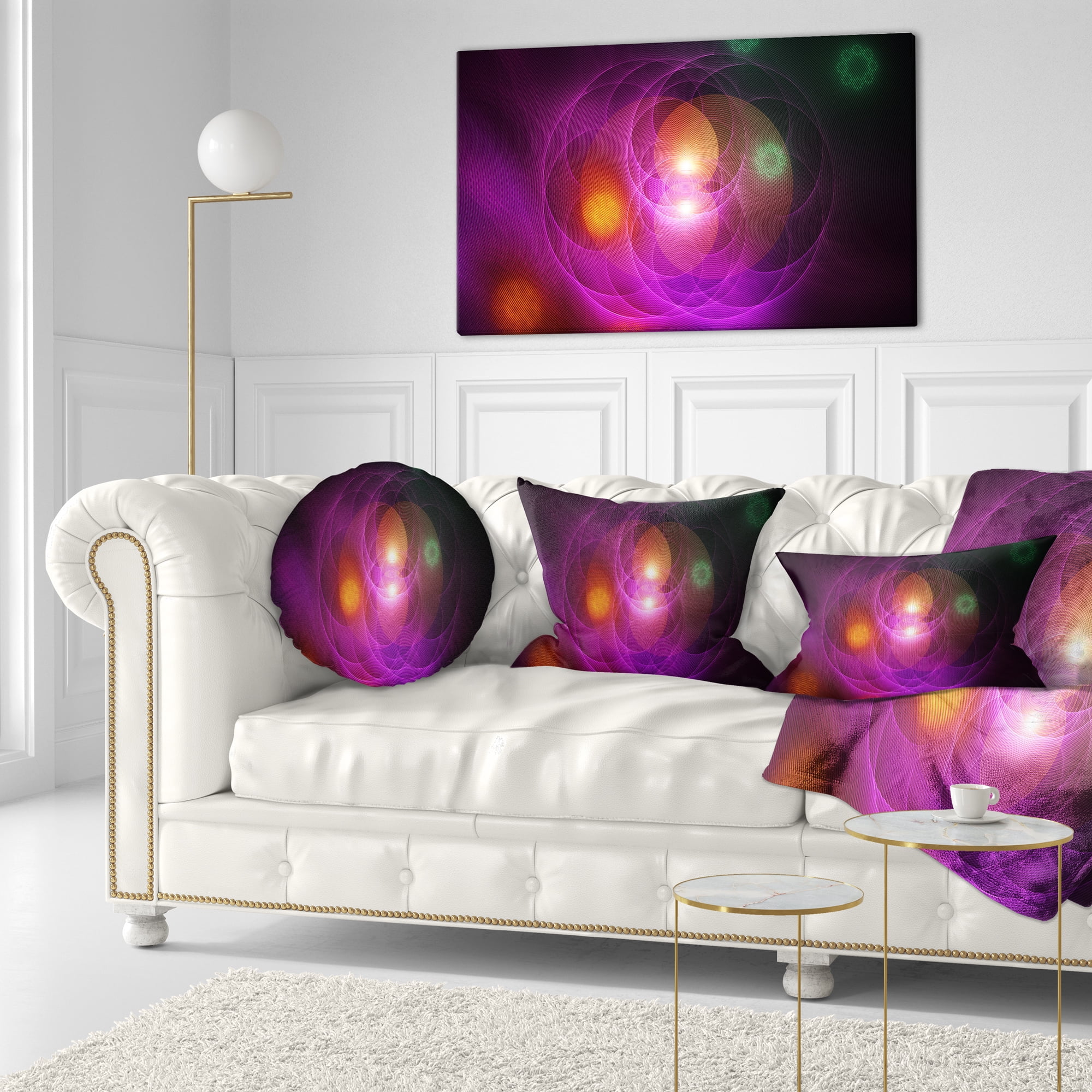 Designart Merge Colored Spheres. - Contemporary Throw Pillow - 12x20