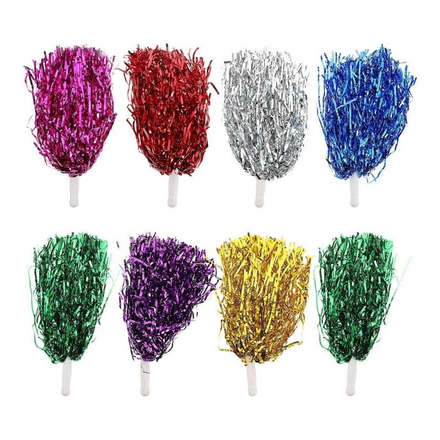 8pcs Cheerleaders Supplies Cheering Poms Cheering Garland Shiny Cheering Balls With Handle(Mixed Color)