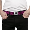 thumbnail image 3 of Buckle-Down Belt, Seatbelt Buckle Belt, Zebra Fuchsia Pink, 30 to 44 Inches, 3 of 9