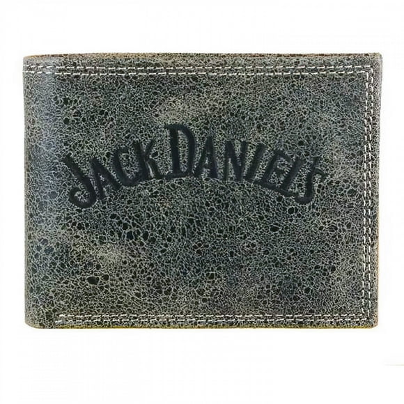Jack Daniel's Charcoal Leather Billfold Wallet