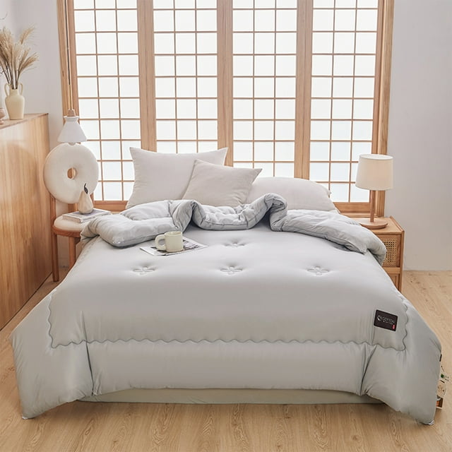 Vadktai Soft Washed Microfiber Duvet Insert - Great For Summer Spring Fall Enhanced Warmth For All Seasons - Lightweight Yet Insulating Comforter Core