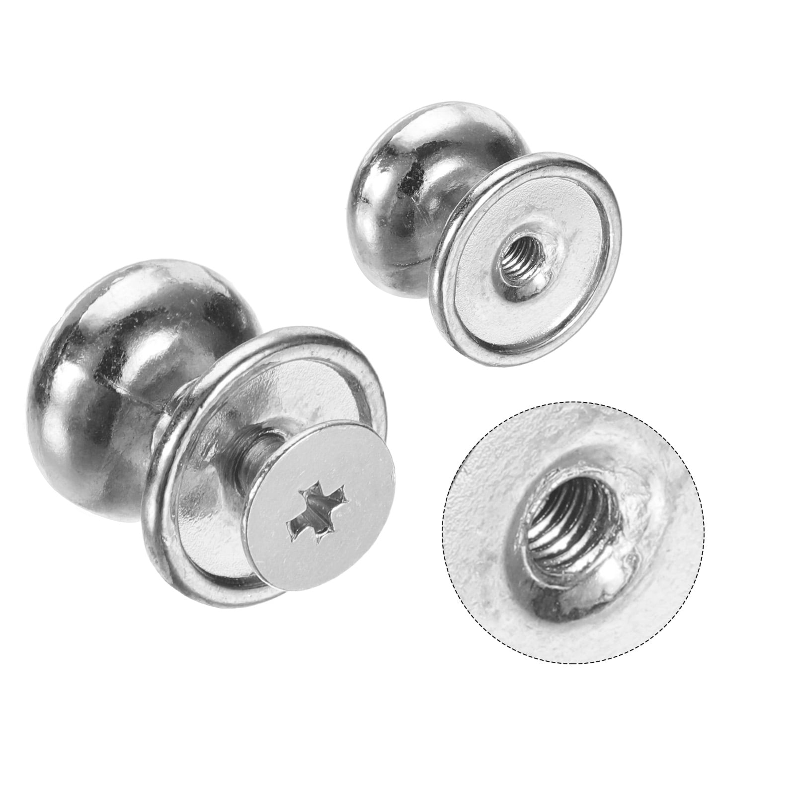 Unique Bargains Mini Round Knobs Small Drawer Pulls for Cabinets 0.46" x 0.51" Silver
