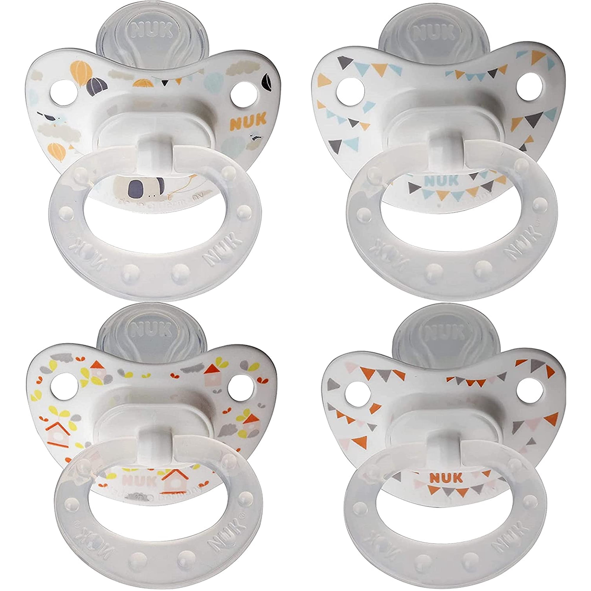 NUK Orthodontic Pacifier Value Pack (18+ Month (Pack of 4), Trendline)