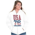 thumbnail image 3 of Patriotic USA 76 American Flag Unisex Fleece Graphic Zip Up Hoodie Brisco Brands 3X, 3 of 6