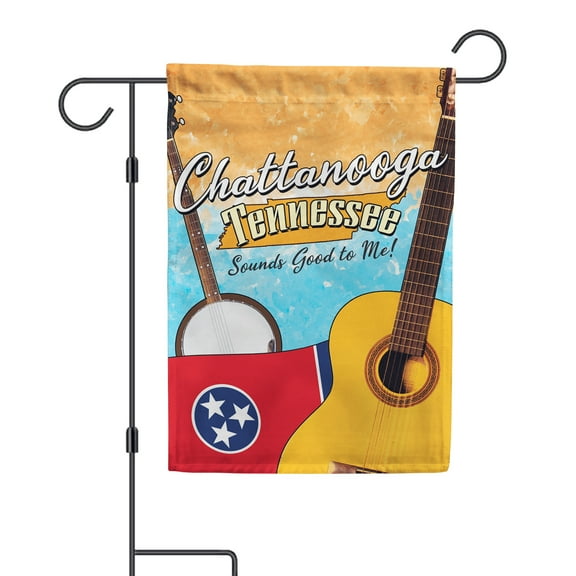 Chattanooga Tennessee Garden Flag 12.5 x 18 inches Double Sided Outdoor Yard Decorative Tennessee State Flag, Chattanooga Hometown Garden Flag, Chattanooga City Gift, Made in the USA