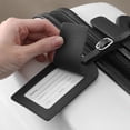 thumbnail image 3 of Durable Soft PU Leather Travel Luggage Tag with Metal Eyelets & Adjustable Strap - Waterproof Identification Tag for Suitcase, Backpack - Includes Name & Phone Number Card, Elegant Design, 4.33x2.76, 3 of 6