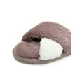 thumbnail image 2 of Memory Foam Slipper for Women Cozy Anti-Skid Plush Gray White Cross Foam Slipper Open Toe Fuzzy Fluffy House Slippers Slides for Indoor Outdoor, 2 of 8
