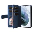 thumbnail image 4 of Compatible avec Samsung Galaxy S21 FE 5G Étui Portefeuille avec Fentes pour Cartes en Cuir PU Fermeture Éclair Folio Rabattable, 4 of 5