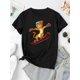 thumbnail image 2 of Women's Skiing Leopard Graphic Tee - Playful Animal Print, Casual Short Sleeve Crewneck T-Shirt, Lightweight & Comfortable for Summer Fun, 2 of 6